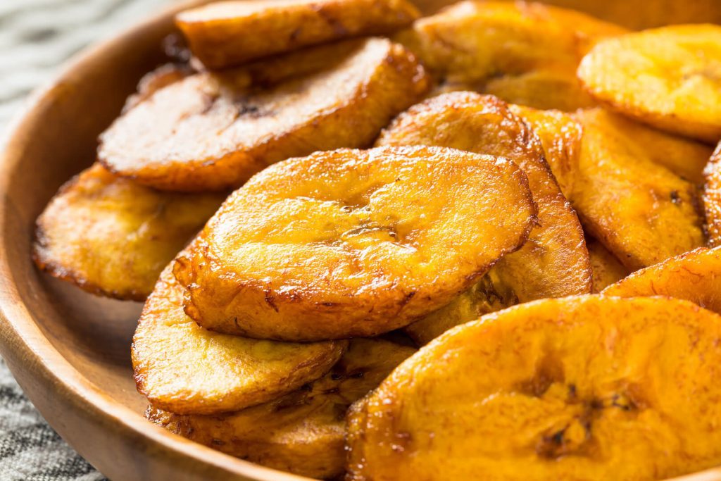 homemade yellow fried plantains