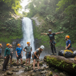 Guided group prepares for Jaco waterfall tour