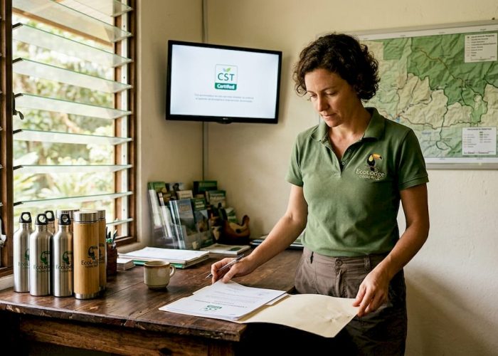 Eco-tourism lodge owner reviews CST documents